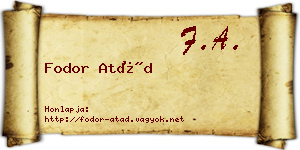 Fodor Atád névjegykártya